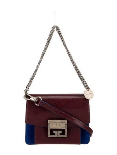 Pre-owned Givenchy Leather Crossbody Bag In Burgundy