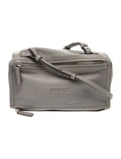 Pre-owned Givenchy Leather Crossbody Bag In Gray