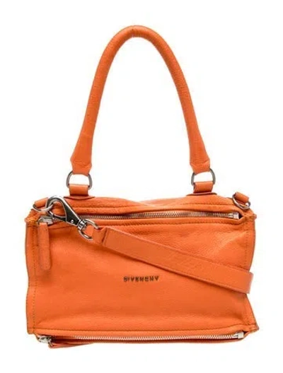 Pre-owned Givenchy Leather Crossbody Bag Large In Orange