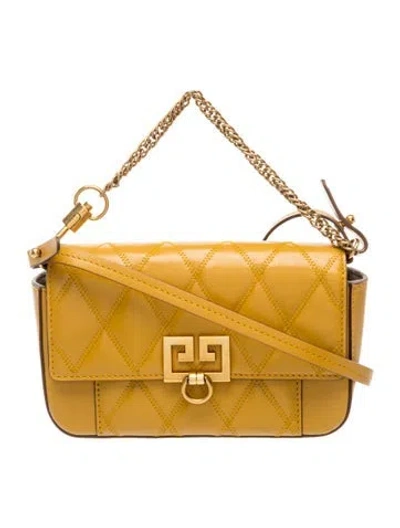 Pre-owned Givenchy Leather Crossbody Bag In Yellow