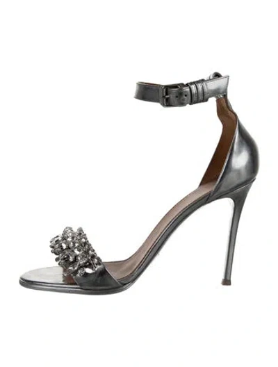 Pre-owned Givenchy Leather Crystal Embellishments Sandals