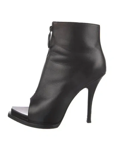 Pre-owned Givenchy Leather Cutout Accent Boots In Black