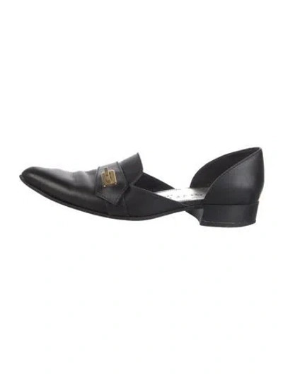 Pre-owned Givenchy Leather Cutout Accent D'orsay Flats In Black