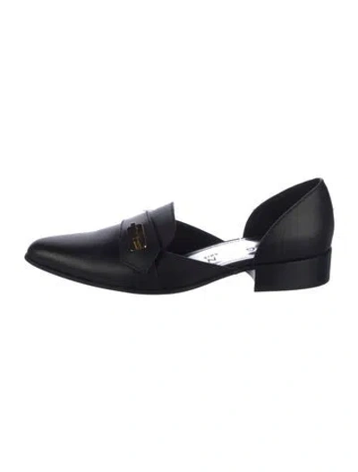 Pre-owned Givenchy Leather Cutout Accent D'orsay Flats In Black