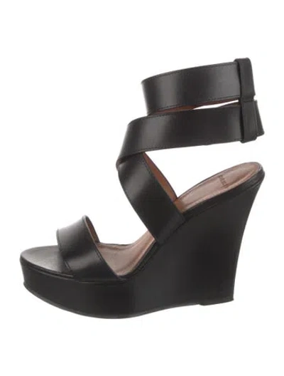 Pre-owned Givenchy Leather Cutout Accent Gladiator Sandals In Black