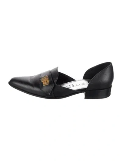 Pre-owned Givenchy Leather Cutout Accent Loafers In Black