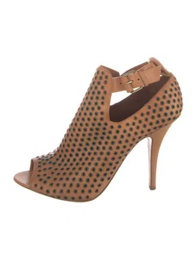 Pre-owned Givenchy Leather Cutout Accent Pumps In Brown