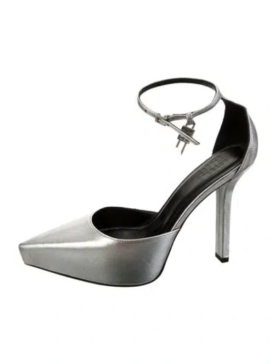 Pre-owned Givenchy Leather D'orsay Pumps In Metallic/silver