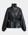 Givenchy Leather Drawstring Tracksuit Jacket In Black