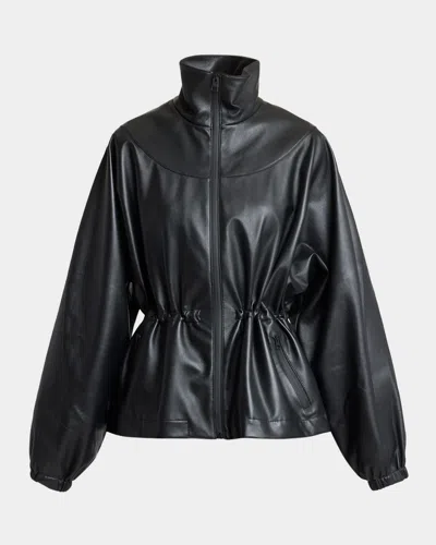 Givenchy Leather Drawstring Tracksuit Jacket In Black