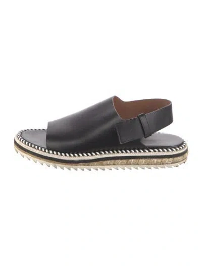 Pre-owned Givenchy Leather Espadrilles In Black