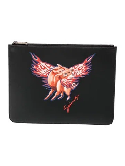Pre-owned Givenchy Leather Evening Bag In Black
