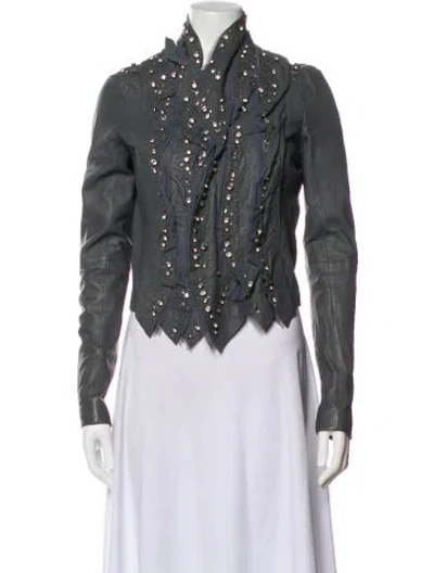 Pre-owned Givenchy Leather Evening Jacket In Blue