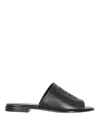 Givenchy 4g Leather Flat Slides In Black