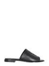 Givenchy 4g Leather Flat Slides In Black