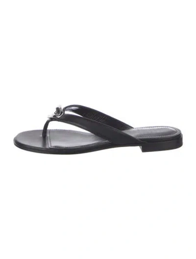 Pre-owned Givenchy Leather Flip Flops In Black