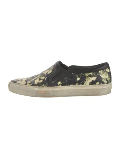 Pre-owned Givenchy Leather Floral Print Espadrilles In Black