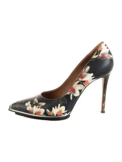 Pre-owned Givenchy Leather Floral Print Pumps In Blue