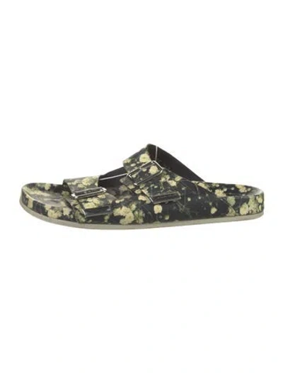 Pre-owned Givenchy Leather Floral Print Sandals In Black