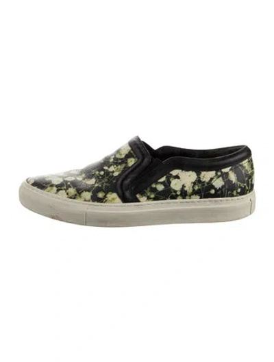 Pre-owned Givenchy Leather Floral Print Sneakers In Black