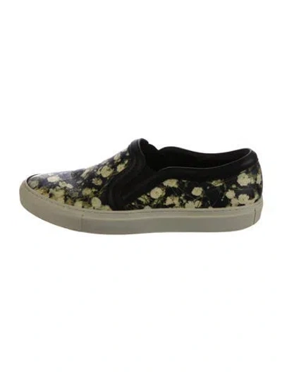 Pre-owned Givenchy Leather Floral Print Sneakers In Black