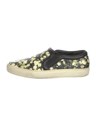 Pre-owned Givenchy Leather Floral Print Sneakers In Black