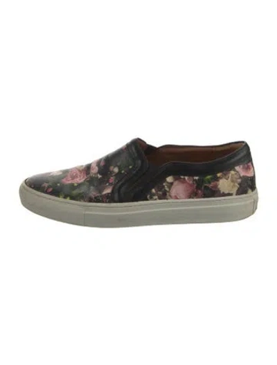 Pre-owned Givenchy Leather Floral Print Sneakers In Green