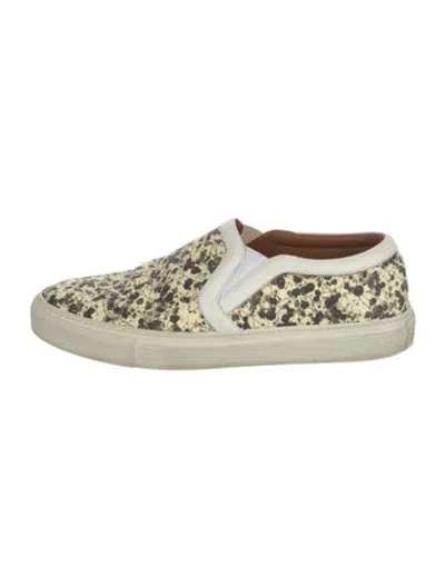 Pre-owned Givenchy Leather Floral Print Sneakers In Neutral