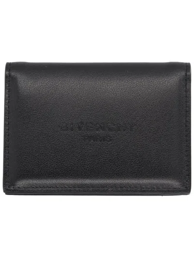 Givenchy Leather Fold-over Wallet In Black