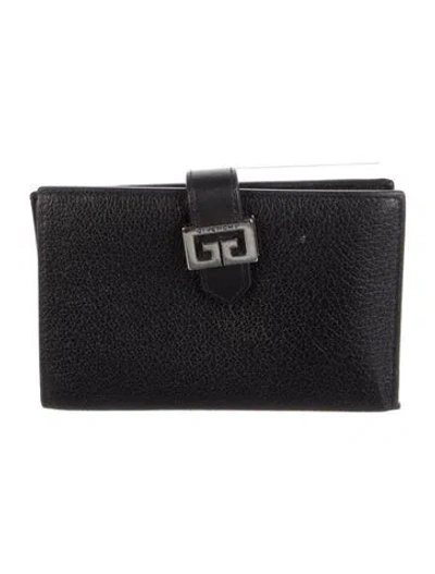 Pre-owned Givenchy Leather French Purse In Black
