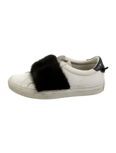 Pre-owned Givenchy Leather Fur Trim Sneakers In Multicolor