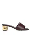 Givenchy Calfskin G Cube-heel Mule Sandals In Burgundy