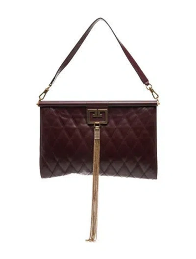 Pre-owned Givenchy Leather Gem Large In Burgundy