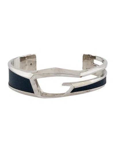 Pre-owned Givenchy Leather Giv Cut Cuff Bracelet, 7.5" In Multicolor