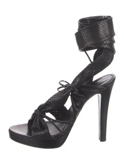 Pre-owned Givenchy Leather Gladiator Sandals In Black