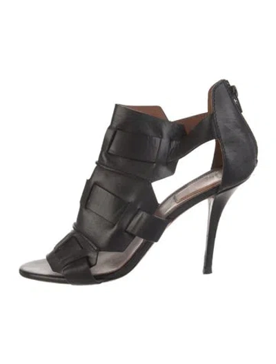 Pre-owned Givenchy Leather Gladiator Sandals In Black