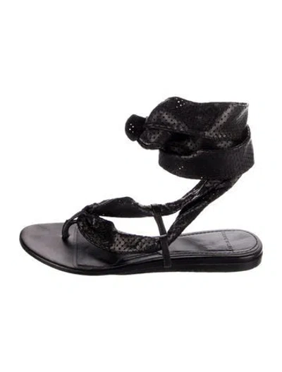 Pre-owned Givenchy Leather Gladiator Sandals In Black
