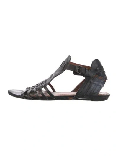 Pre-owned Givenchy Leather Gladiator Sandals In Black