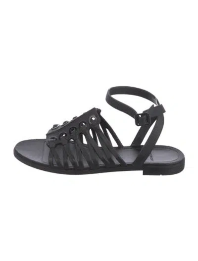 Pre-owned Givenchy Leather Gladiator Sandals In Black