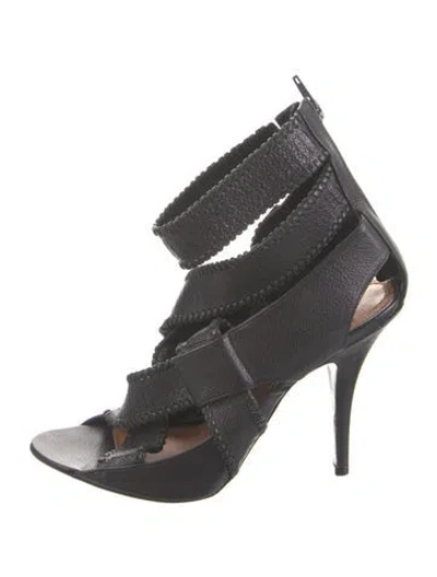 Pre-owned Givenchy Leather Gladiator Sandals In Black