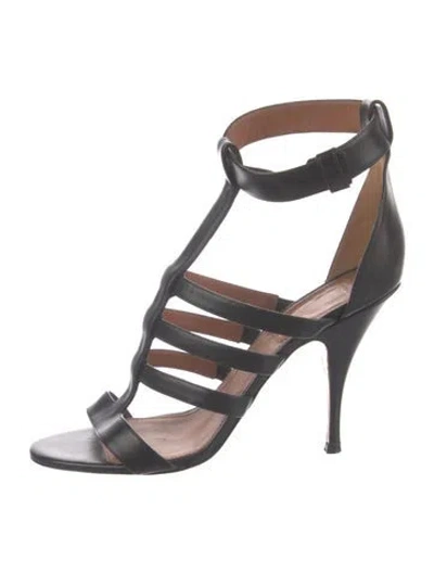 Pre-owned Givenchy Leather Gladiator Sandals In Black