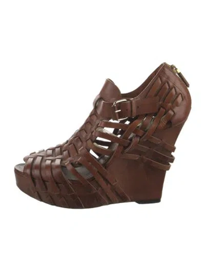 Pre-owned Givenchy Leather Gladiator Sandals In Brown