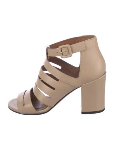 Pre-owned Givenchy Leather Gladiator Sandals In Neutral