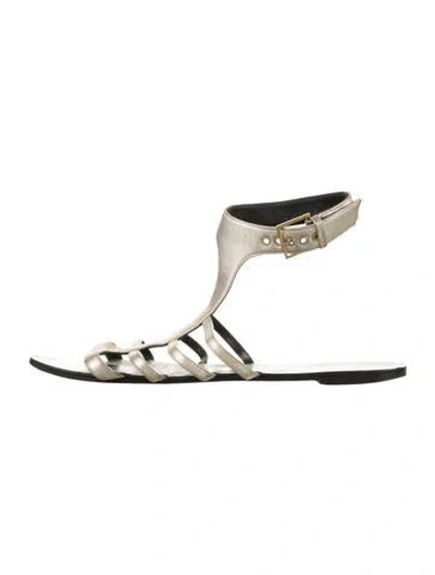 Pre-owned Givenchy Leather Gladiator Sandals In White