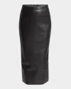 Givenchy Leather Godet-back Midi Pencil Skirt