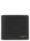 Givenchy Black Bi-fold Wallet With Logo Lettering On The Front In Grained Leather Man In Black