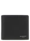 Givenchy Black Bi-fold Wallet With Logo Lettering On The Front In Grained Leather Man In Black