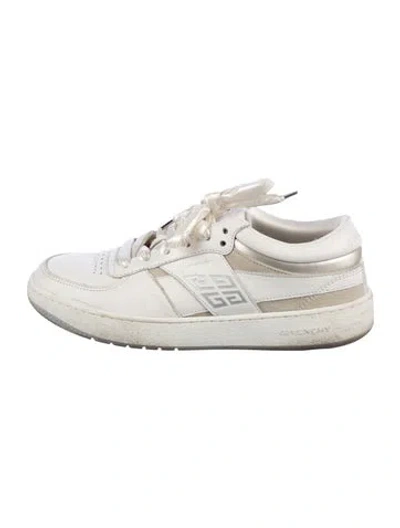 Pre-owned Givenchy Leather Graphic Print Athletic Sneakers In White