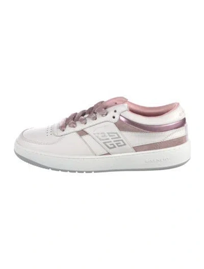 Pre-owned Givenchy Leather Graphic Print Athletic Sneakers In White