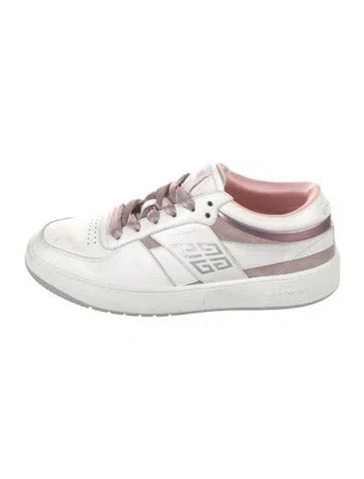 Pre-owned Givenchy Leather Graphic Print Athletic Sneakers In White